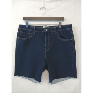 Angels Forever Young 360 Sculpt Bermuda Shorts Dark Indigo Raw Hem Womens 16